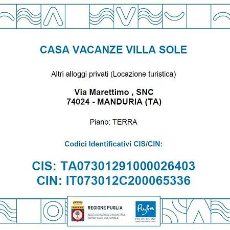 Holiday home Sole - Vacanze Indipendente & Climatizzata - Salento - Puglia - Italy *